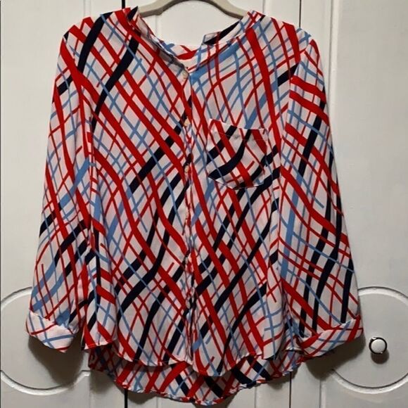 Halogen print blouse  size M/P - Picture 1 of 9